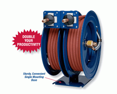 Coxreels Dual Spring Driven Air Hose Reel - 1/4 x 35' - Hose included - Factory Direct Hose
