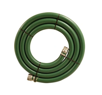Green PVC 2" Suction Hose Assembly with M/F Cam Lock Fittings - 20 Ft