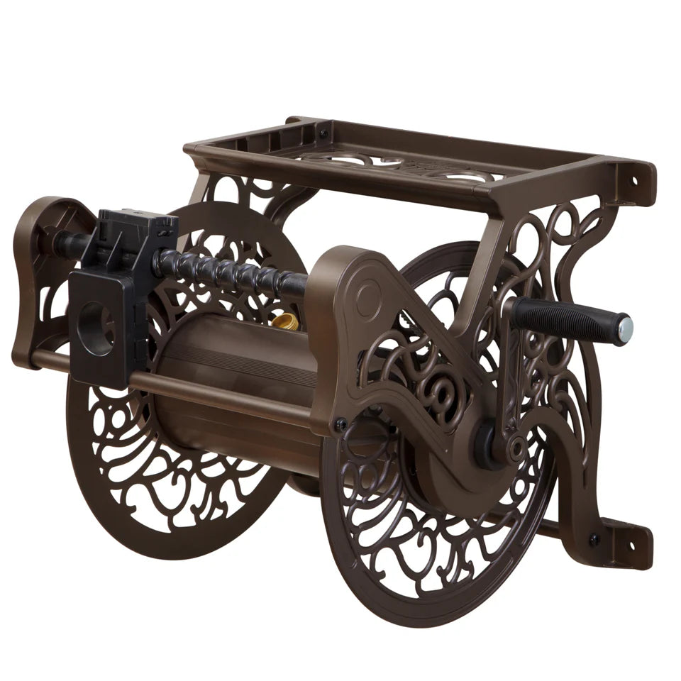 Wall Mounted Hose Reel with Guide - 5/8 x 125 ft Capacity