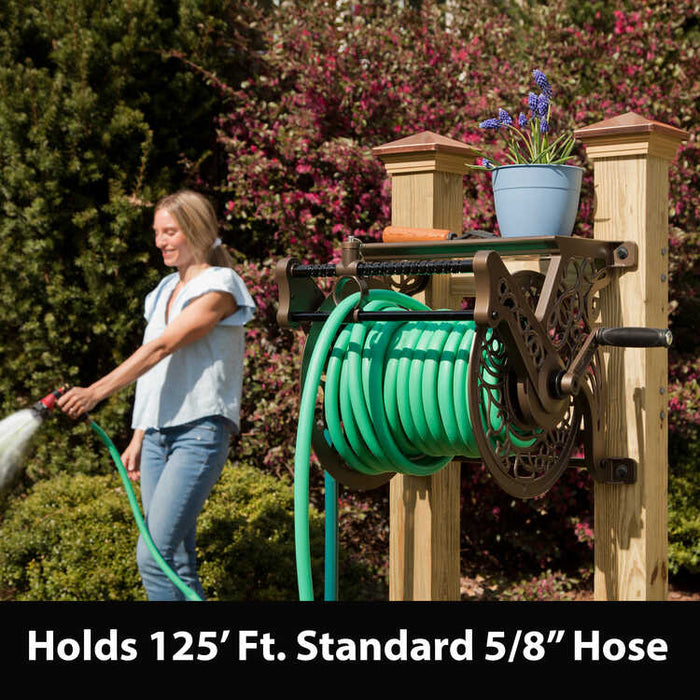 Wall Mounted Hose Reel with Guide - 5/8 x 125 ft Capacity