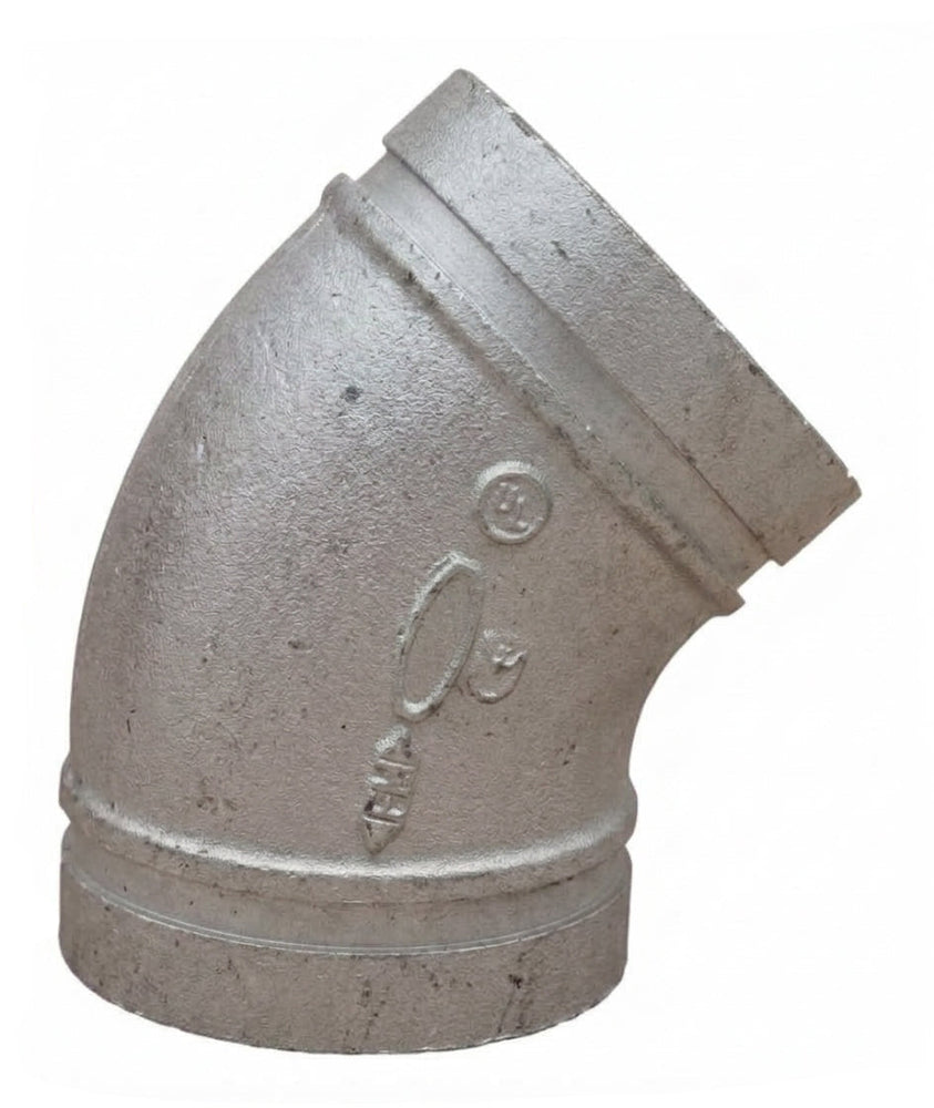 45 degree galvanized grooved elbow