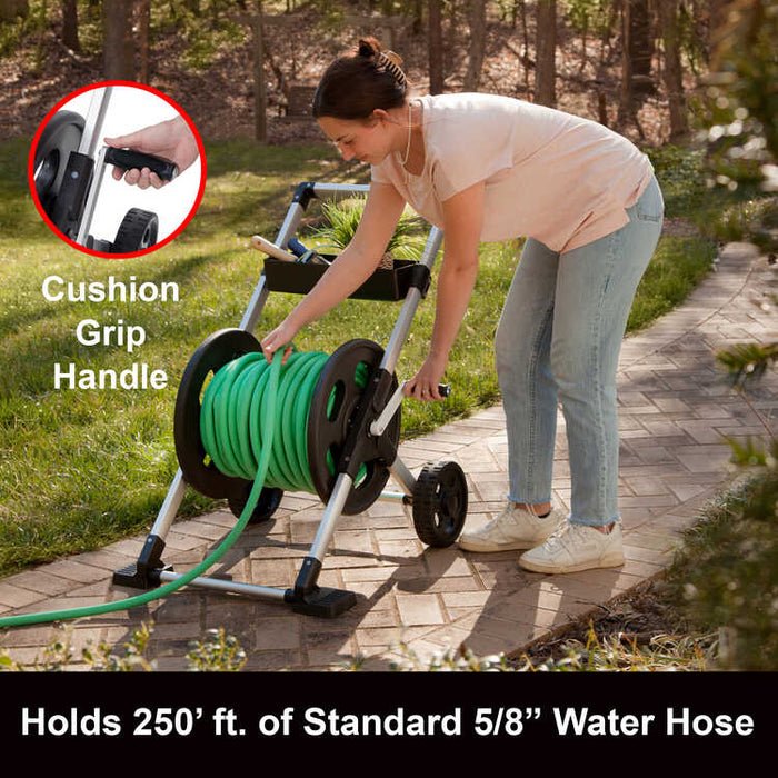 2 Wheel Garden Hose Reel Cart - 5/8 x 250 ft Capacity