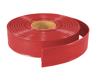 2.5 Red Layflat Hose - 300 ft roll