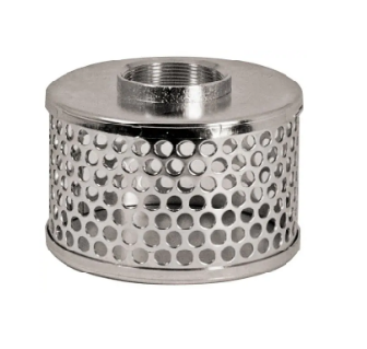 6 Inch Suction Hose Strainer - Round Hole Zinc Plated Steel